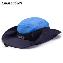 Unisex sun hats for men Wide Brim Fisherman cap Hiking camping gorros outdoor Waterproof fabric hat Anti-UV Bucket caps men 2024 - compre barato