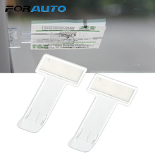 FORAUTO 1 Pair Car Windscreen Parking Ticket Clip Sticker Windscreen Mini Practical Clear Permit Holder Auto Accessories 2024 - buy cheap