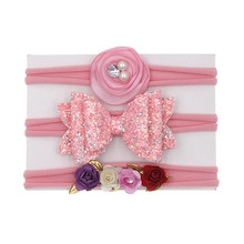 3pcs/set 2020 baby girls headband flowers Bowknot children cute hairband Set Card hair Accessories headwear 2024 - buy cheap