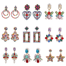 FASHIONSNOOPS Women Crystal Earring Statement Jewelry For Female Vintage Dangle Earrings Wedding Gifts 2024 - buy cheap