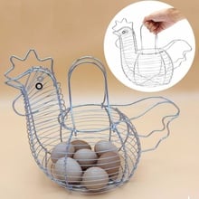 Soporte creativo para huevos de gallina, cesta de almacenamiento de alambre de Metal para cocina, almacenamiento de cocina, decoración del hogareña 2024 - compra barato