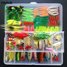 Htdob 101/139 Pcs Fishing Lure Minnow/Popper/Wobbler Colher de Metal Isca Isca Soft Isca De Pesca Kit com caixa de acessórios de pesca 2024 - compre barato