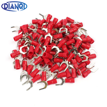 SV1.25-6 Red Terminal Cold pressed terminals Cable Wire Connector 100PCS/Pack spade crimp spade terminal connector SV1-6 SV 2024 - buy cheap