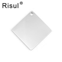 100pcs Stainless steel jewelry rhombus square necklace pendant plain blank style one loop charm mirror polished  pendants 2024 - buy cheap
