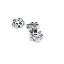 10pcs Dog Paw Footprint Spacer Beads Antique Silver Plated Loose Beads for Jewelry Making Bracelet Accessories DIY 2024 - buy cheap