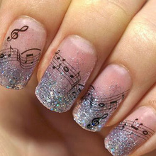 1 Sheet Beauty Music Note Nail Decals Designs Nail Art Water Transfer Stickers Manicure Decorations Slider Foils Wraps TRSTZ-331 2024 - buy cheap