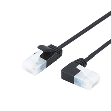 Ультратонкий сетевой коммутационный кабель Cat6a Ethernet с левым углом UTP Cat 6a (Категория 6), черный 2024 - купить недорого