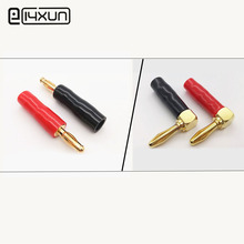1pair Right Angle / Straight Black+Red 4mm Banana Plug Gold Plated Speaker Adapter Audio Connector 2024 - buy cheap