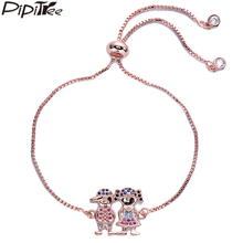 Pipitree Multi CZ Zircon Boy Girl Charm Bracelet Rose Gold Color Adjustable Chain Family Bracelets for Women Lovers Jewelry Gift 2024 - buy cheap