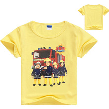 2018 verão bombeiro sam camisa meninos t camisa dos miúdos roupas para crianças de marca camisa fille manga curta crianças topos 2024 - compre barato