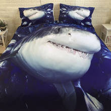 3D shark fish Bedding Set Animal design Duvet Cover Bed Sheet Twin Full Queen King Size 3PCS Bedding 2024 - buy cheap