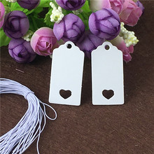 100pcs 4*2cm Packaging Label  Brown Kraft /black/white Paper Tags DIY  Wedding Gift Boxes Decorating Tags+100Pcs Strings 2024 - buy cheap