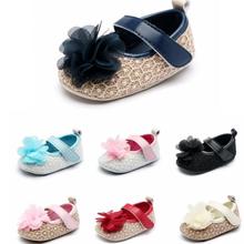 Nova flor princesa ballet primeiros caminhantes berço marca bebê da criança mocassins sola dura do laço do bebê meninas sapatos 0-18 meses 2024 - compre barato