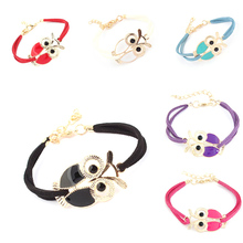 F&U New Women's Retro Animal Owl Decoration Faux Leather Charm Bracelet for Christmas New Year Gift 2024 - buy cheap