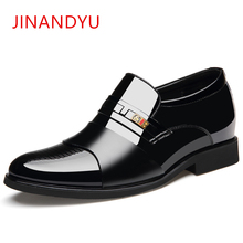 Height Increasing 6CM Pointed Toe Decent Elegant Formal Men Dress Shoes 2019 Patent Leather Men Office Wedding Shoes Man Oxfords 2024 - buy cheap