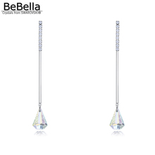 BeBella-pendientes colgantes de cadena larga para mujer y niña, aretes con cristales Swarovski, regalo de boda 2024 - compra barato