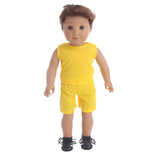 Roupas de boneca, trajes amarelos, roupas para bonecas de 18 polegadas, 43cm - & logan boy 2024 - compre barato