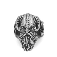 Nordic Viking amulet odin Thor Hammer Mjolnir Amulet Stainless Steel Ring With Valknut Rune Gift Bag 2024 - buy cheap