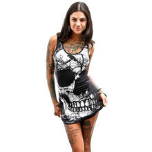 Womail  Women's Sleeveless Skull Printed Summer Vintage Vest Dress Loose Casual Dress Gift Apr 3 Drop Ship 2024 - buy cheap