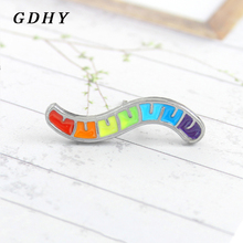GDHY Cartoon Coloured Caterpillar Brooches Colorful Cute Worm Enamel Pins For Kids Backpack Badge Children Jewelry 2024 - buy cheap