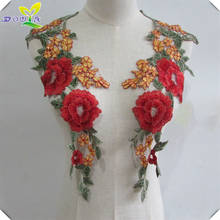 Fashion all-match DIY handmade lace lace collar red flowers gauze cloth decorative garment accessories 2024 - buy cheap