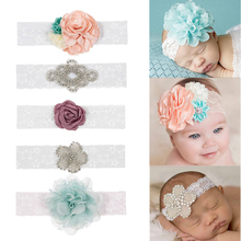 Fashion Cute Baby Newborn Rhinestone Flower Headband Lace Infant Toddler Headbands Kids Hair Accessories Christmas Gift 2024 - buy cheap