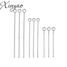 XINYAO 100pcs/lot  Head Pins Stainless Steel 0.7mm Dia Head 30/40/50/60/70mm Headpins Accessories For Diy Jewelry Making 2024 - buy cheap
