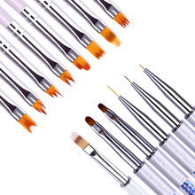 Nail Brush Flower Painting Acrylic UV Gel Gradient Drawing Pen Rhinestone Pearl Handle  Nail Art Tool Gel Brush 2024 - buy cheap