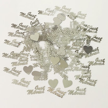 15g Silver Just Married Love Heart Foil Confetti Engagement Table Scatters Wedding Anniversary Party Sprinkles Decorations 2024 - buy cheap