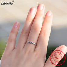 Blaike 925 Sterling Silver Rings For Women Minimalist Wedding Bands Dainty Small White Zircon Stone Thin Ring Fine Jewelry 2024 - buy cheap