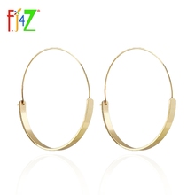 F.J4Z New arrival Fashion metal punk style Designed Earrings women's copper made circle hoop Earrings For party show C063 2024 - buy cheap