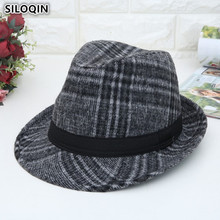SILOQIN-Sombrero de Jazz para hombre, gorra cálida a cuadros, ajustable, de marca, a la moda 2024 - compra barato