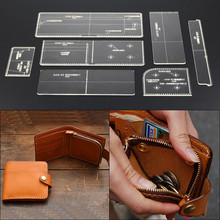 1 Set leather craft women wallet shape multi pocket Acrylic sewing pattern cutting template set 2024 - buy cheap