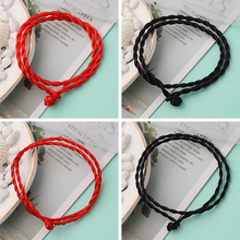 2019 DIY Red Black Hand-woven Rope Collar Hanging Bracelet Anklet Necklace Pendant Simple Diy Hand Rope Jewelry Lanyard 39-52cm 2024 - buy cheap