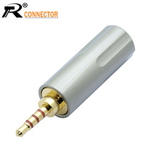 1 Conector de cable de nueva llegada Jack 2,5mm 4 polos estéreo macho adaptador de enchufe conector de soldadura apto para 6mm cable 2024 - compra barato