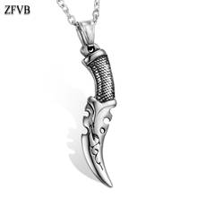 ZFVB Classic Dagger Pendant Necklace for Men Superior Quality 316L Stainless Steel Knife Necklaces Pendants Statement Jewelry 2024 - buy cheap