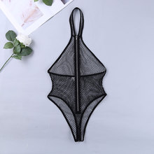 TiaoBug Women Lingerie Porno See-through Fishnet Bodysuit Mesh Halter Sexy Body Thong Club Bodystocking Nightwear Erotic Teddies 2024 - buy cheap