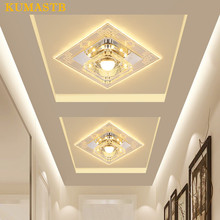 18 см * 18 см квадратный светодиодный потолочный светильник с кристаллами, проходной светильник, современный коридор, потолочный светильник для гостиной, кухни, хрустальный светильник 2024 - купить недорого