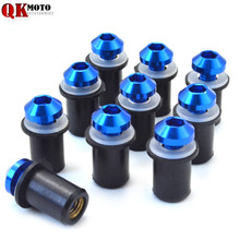 6mm 10 pcs Universal Brisa da motocicleta de Spike Parafusos Porcas dos Parafusos para yamaha mt-07 mt-09 mt07 mt09 mt 07 09 honda cbr 600 f4i 2024 - compre barato