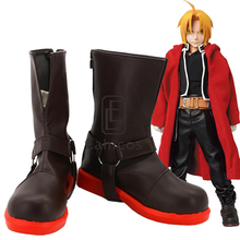 Anime Fullmetal Alchemist Edward Elric Brown Boots Cosplay Party Shoes Custom-made 2024 - buy cheap