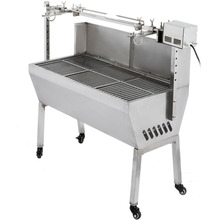 220V 25W Large Stainless Steel BBQ Pig Lamb Chicken Grill  Roaster Rotisserie Home Tool 2024 - buy cheap