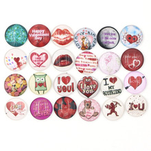 24pcs New Interchangeable Snap Jewelry 18mm Glass Cabochon I Love You Valentine Button for DIY Bracelet Necklace Earrings Rings 2024 - buy cheap