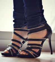 Abesire botas femininas de salto alto, com zíper decorado, vestido de passarela, sapatos para mulheres, plataforma, botas baixas, sandálias femininas 2024 - compre barato