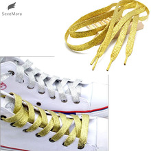 SexeMara кроссовки с золотым металлическим блеском, плоские шнурки, холщовые кроссовки, спортивные ботинки, обувь 45 дюймов 2024 - купить недорого