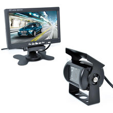 18 IR cámara de marcha atrás + nuevo Monitor LCD de 7 "+ Kit de visión trasera de coche cámara de autobús y sensor de estacionamiento de camiones 15M o 20M Cable opcional 2024 - compra barato