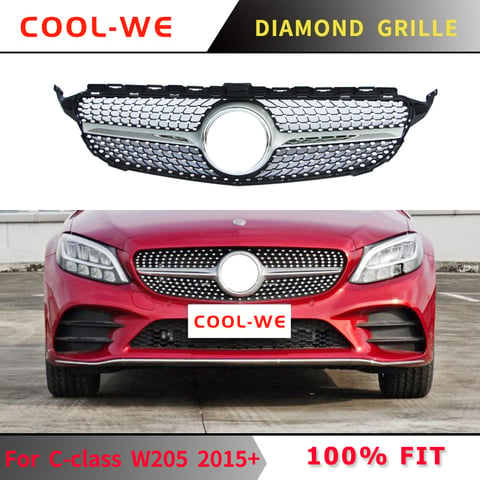 Buy 19 W5 Grill C Class Diamond Grill For Mercedes For Benz C180 C0 C250 C300 In The Online Store Coolwe Car Parts Store At A Price Of 68 2 Usd With Delivery