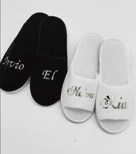 personalize wedding novia novio bride groom spa slippers Matron of honor night Bachelorette party favors company gifts 2024 - buy cheap