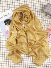 2019 Linen Scarf Female Long Design Solid Color Cape Spring And Autumn Fluid Beach Towel Cape Summer Silk Scarf 2024 - buy cheap