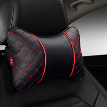 2018 brand new single piece artificial leather car neck pillows comfortable universal headrest fit for most cars fill with fiber 2024 - buy cheap