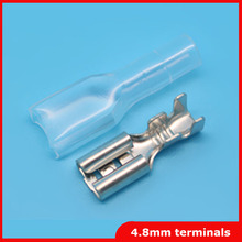 200Sets/Lot 4.8mm with transparent sheath inserted spring Crimp insulation Terminal Female Spade Connector Faston with insulator 2024 - buy cheap
